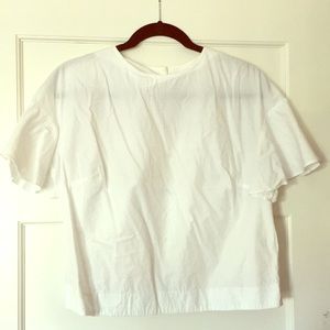 Apiece Apart Serra Ruffle Blouse in Ivory